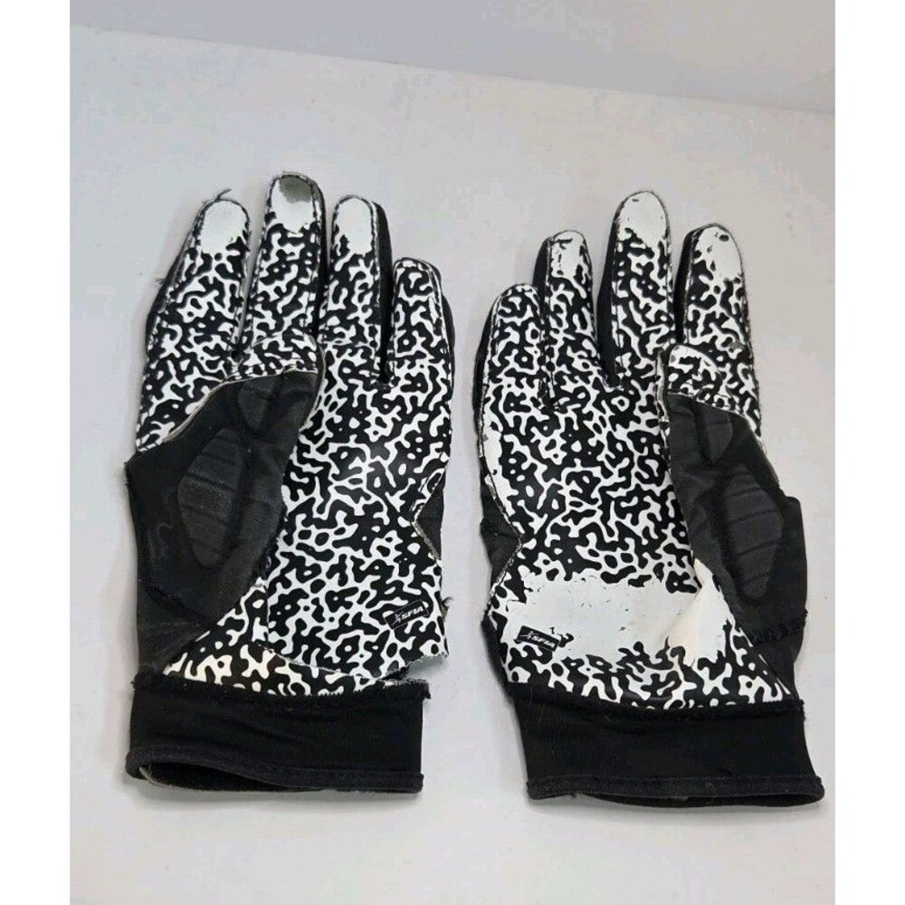 Nike Football Gloves - Receiver Men's Black & White Used Sz XL LEFT Glove Damgd